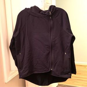 EUC Satva Organic Black Side Zip Hooded Jacket